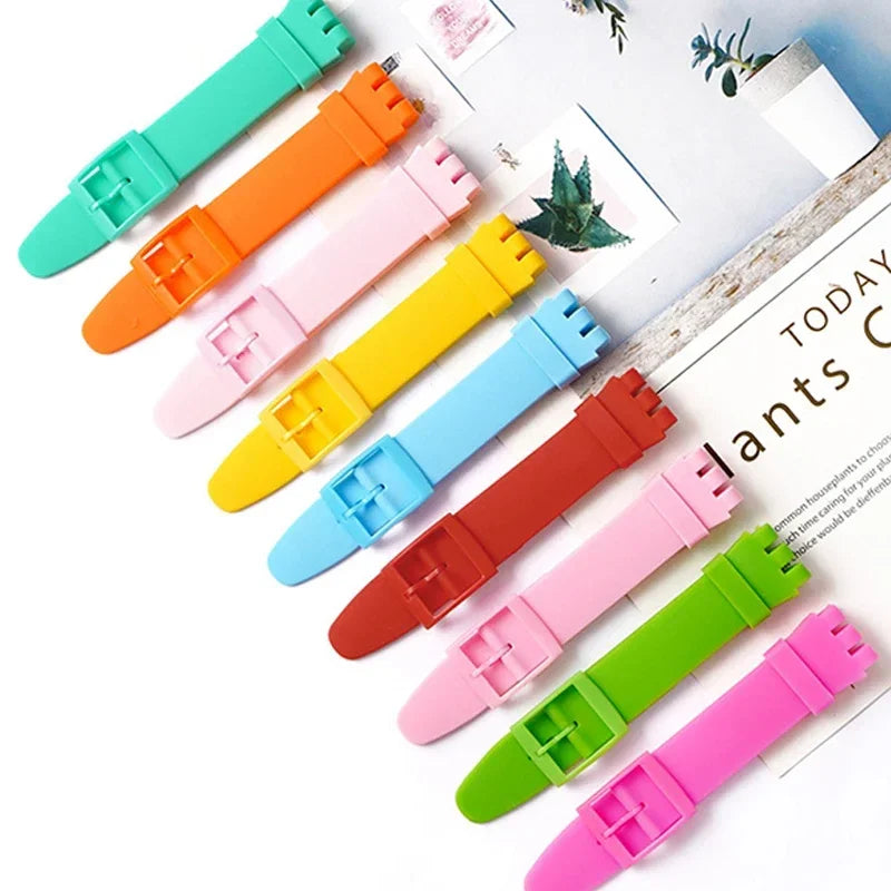 Cinturino per orologio in silicone impermeabile per Swatch, in gomma morbida, da uomo e da donna, cinturino di ricambio da 16/17/19/20 mm, accessori