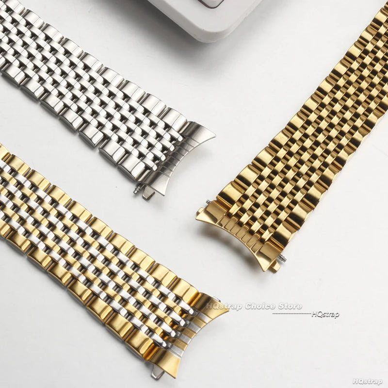 Bracelet de montre en acier inoxydable, 20mm 19mm 18mm, pour Omega Seamaster Speedmaster, extrémité incurvée, en métal, Bracelet de remplacement professionnel