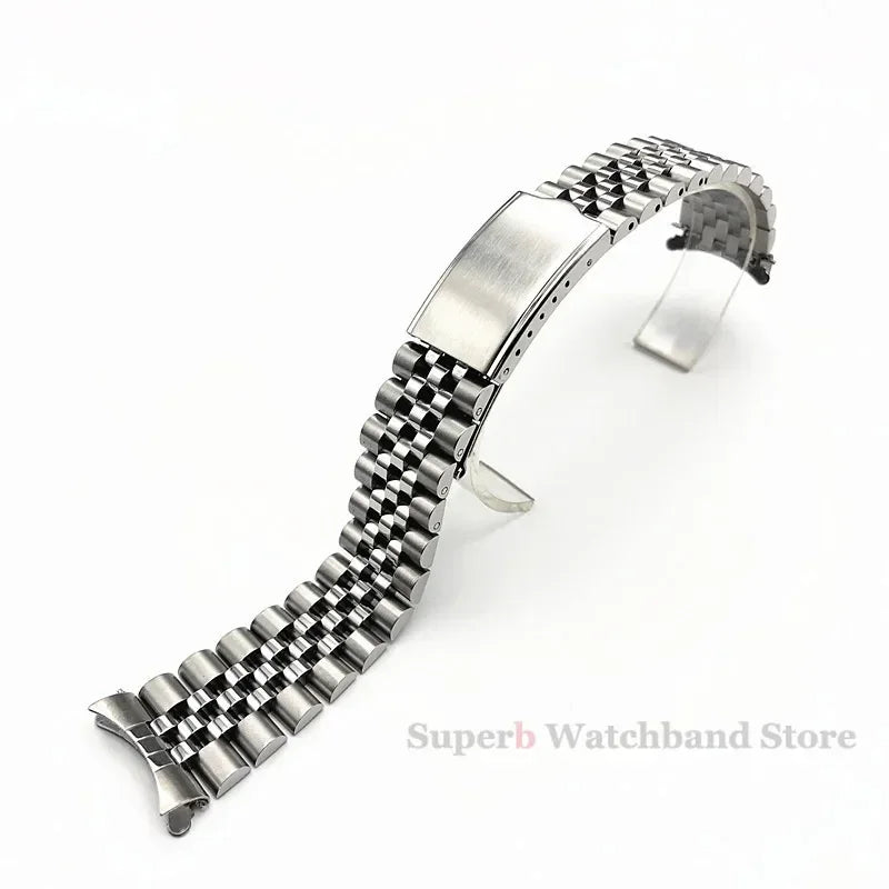 Bracelet en acier inoxydable à extrémité incurvée pour homme, SeATM SkxHouseSkx009, Jubilee Sports Strap, Structure pliante, 18mm, 19mm, 20mm, 21mm
