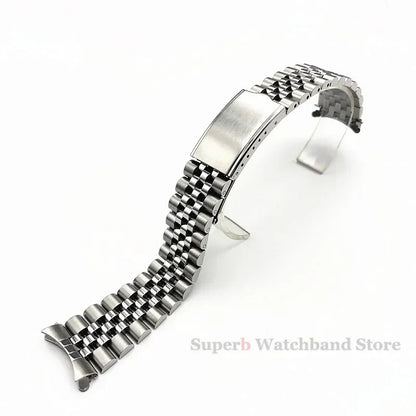 Bracelet en acier inoxydable à extrémité incurvée pour homme, SeATM SkxHouseSkx009, Jubilee Sports Strap, Structure pliante, 18mm, 19mm, 20mm, 21mm