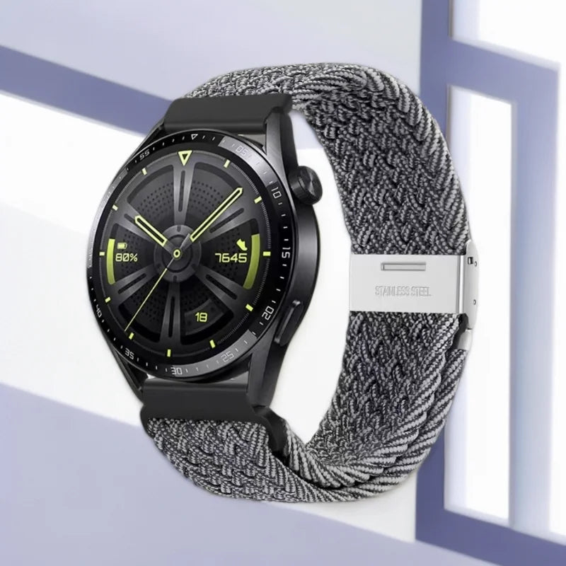 Boucle tressée universelle 18/20/22mm pour Samsung Watch 7 6 5 4 3/Amazfit GTS4 3 2/Huawei Watch GT6 5 4 3 2/Garmin Vivoactive 5