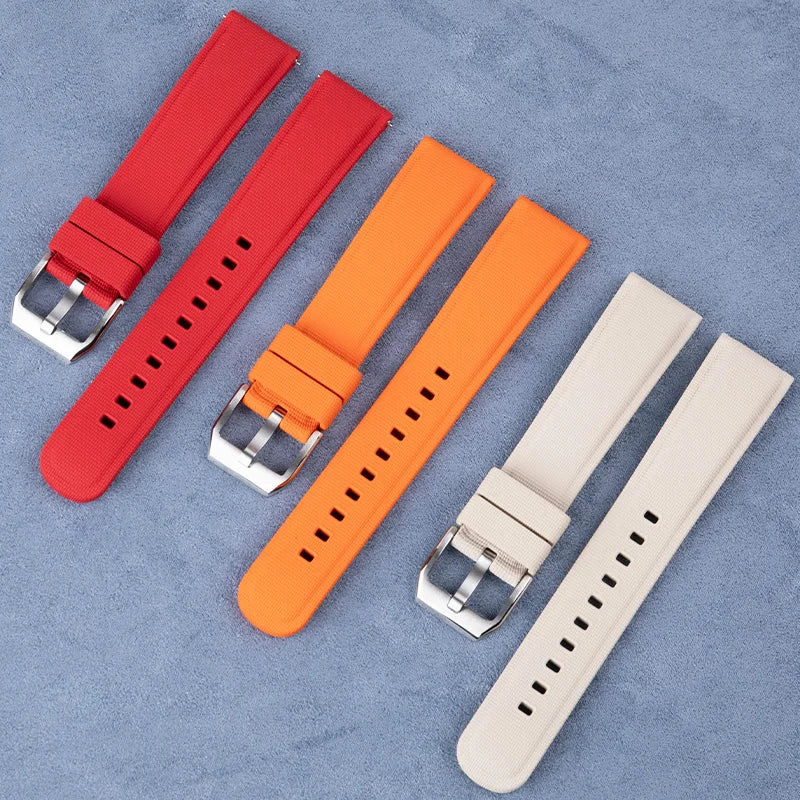 Quick Release FKM Rubber Waterproof Watch Strap, 18/19/20/21/22/23/24mm, for Oris Seiko Omage Rolex