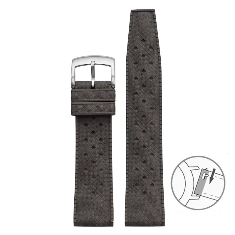 Bracelet de montre en caoutchouc fluoré, 20mm 22mm, libération rapide, Sport, étanche, FKM, pour hommes et femmes, bracelet de remplacement pour Seiko pour Citizen