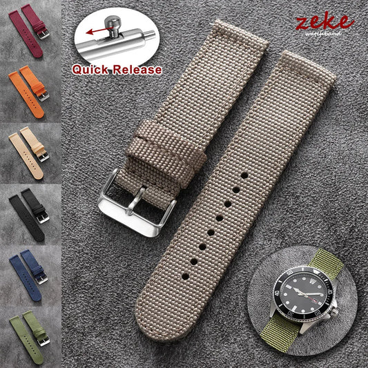 Quick-release canvas watch strap, made of nylon, 18mm, 20mm, 22mm, 24mm, for men and women, replacement straps for smartwatch accessories