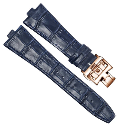 Echtleder-Uhrenarmband für Vacheron Constantin OVERSEAS, Serie 4500V 5500V P47040, Edelstahlstruktur, Herren-Uhrenarmband, 25x8