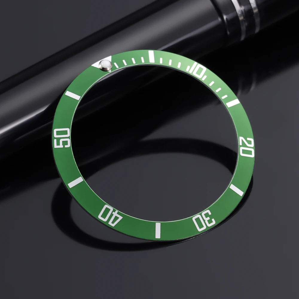 Flat Aluminum Watch Bezel Insert 37.5mm * 30.5mm, Fashion Style, for Rolex GMT Diving Watch Case, Seiko Movement Compatible, Men's/Women's Watch Part