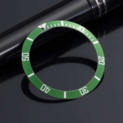 Flat Aluminum Watch Bezel Insert 37.5mm * 30.5mm, Fashion Style, for Rolex GMT Diving Watch Case, Seiko Movement Compatible, Men's/Women's Watch Part
