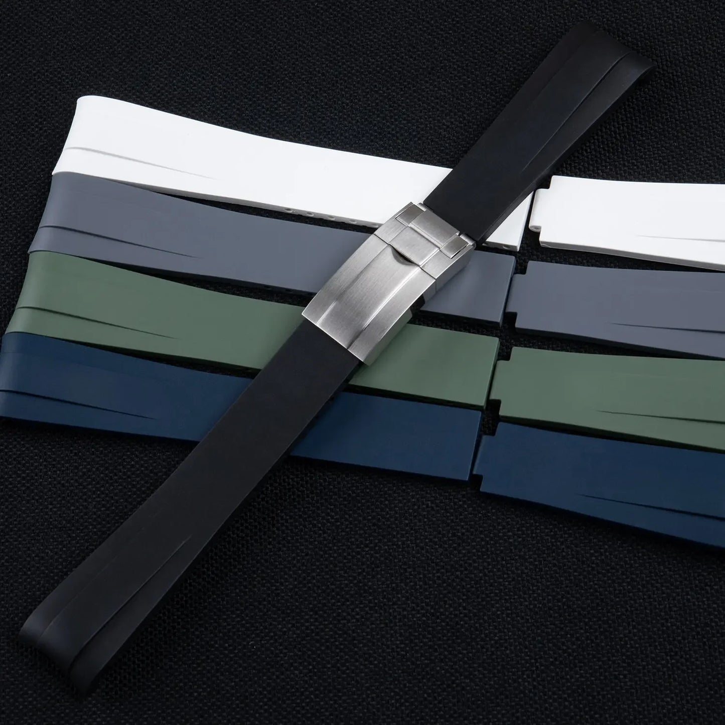 Cinturino FKM con estremità curve, in fluororubber morbido, regolabile, 20 mm 22 mm, per Tudor PELAGOS Black Bay 1958 39/41 mm 1954 37 mm