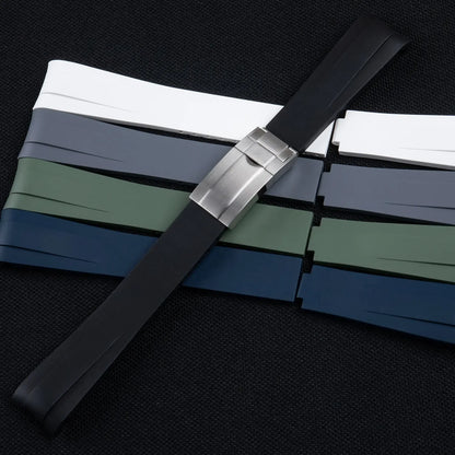 Cinturino FKM con estremità curve, in fluororubber morbido, regolabile, 20 mm 22 mm, per Tudor PELAGOS Black Bay 1958 39/41 mm 1954 37 mm