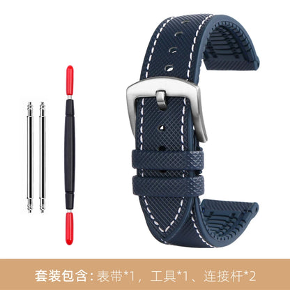 Bracelet de montre en Nylon et Silicone pour hommes, 20mm, 22mm, 24mm, étanche et respirant, en caoutchouc, accessoires
