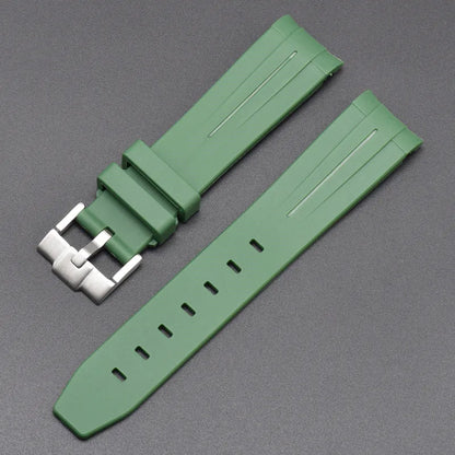 Curved End Rubber Strap for MoonSwatch, 20mm, for Men and Women, Waterproof Sport Watch Band