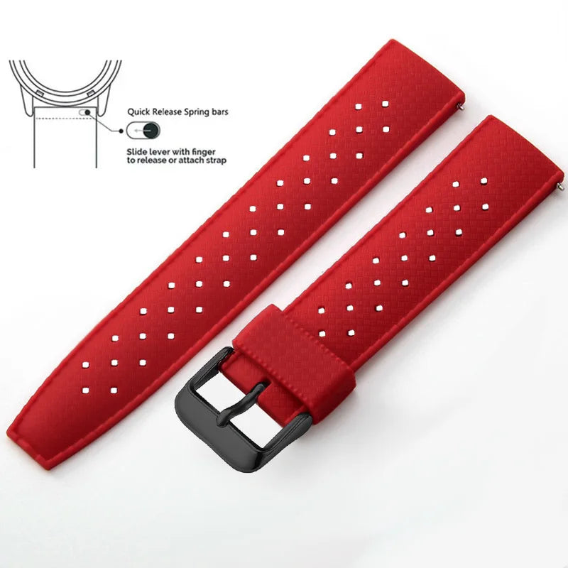 Bracelet de montre en Silicone Tropical bracelet de montre à dégagement rapide 18mm 20mm 22mm bracelet de montre intelligente Tropic en caoutchouc pour Oris Seiko Citizen