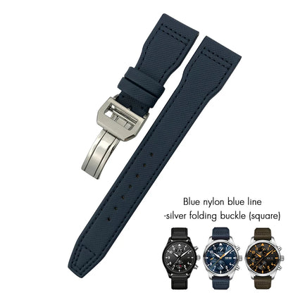 Bracelet de montre en nylon tissé de haute qualité, adapté pour IWC Pilot SPITFIRE MARK 18 Portugieser Portofino TOP GUN Suffino 77 Strap, 20mm, 21mm, 22mm