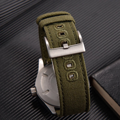 Universal Nylon Watch Strap, 20mm 22mm Quick Release Durable Retro Canvas Sport Belt for Omega Seiko Cartier