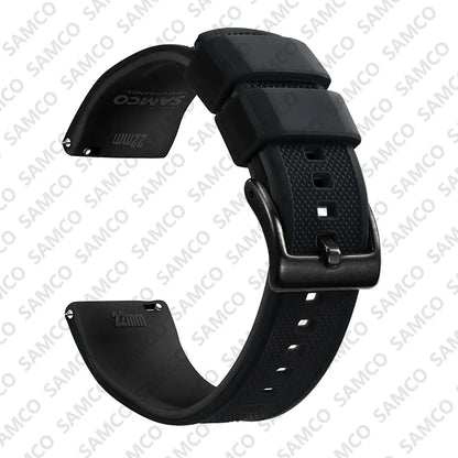 Bracelet de montre en Silicone de qualité supérieure, 18mm 20mm 22mm, à dégagement rapide, en caoutchouc, de remplacement