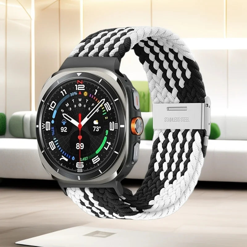 1 pezzo cinturino intrecciato elastico in Nylon per Samsung Galaxy Watch 8 Classic 46mm/Ultra 47MM fibbia in metallo per Samsung Galaxy Watch8