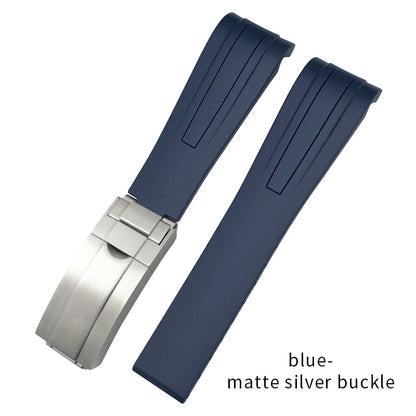 Uhrenarmband aus Kautschuk und Silikon, gebogenes Ende, 18mm 19mm 20mm 21mm 22mm, für Submariner DayRequiRolex Gstuff IWC Pilot, Uhrenarmband-Zubehör