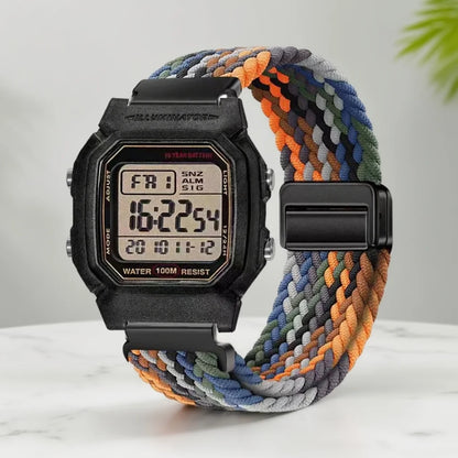 Bracelet en nylon de 18 mm pour montre Casio Small Square AE1200/1300/F91W/W218/F108, boucle magnétique élastique