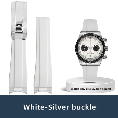 Lien d'extrémité incurvée 20/21/22mm adapté au bracelet TUDOR M79360 M79363, accessoires de bracelet de montre en caoutchouc avec connexion en acier inoxydable
