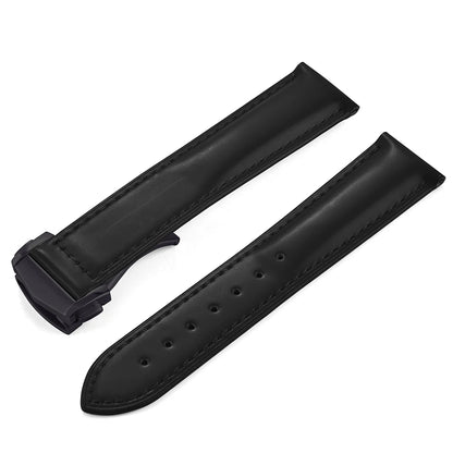 Cinturino in pelle bovina con fibbia pieghevole 19 20 21 22mm per Omega Seamaster, cinturino universale da uomo di alta qualità a sgancio rapido