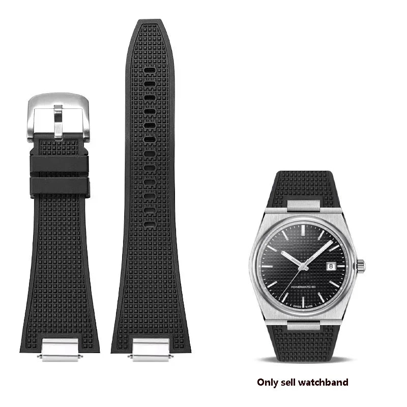 Bracelet de montre en Silicone à dégagement rapide 27mm pour Tissot PRX T137.407 T137.410, Bracelet de montre en caoutchouc fluoré de haute qualité pour hommes