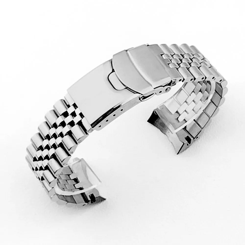Men's Solid Stainless Steel Sport Bracelet, 22mm, SRPD SKX007/SKX009 SRPD63K1, Jubilee Curved End Bracelet