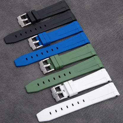Cinturino per orologio in gomma fluorurata morbida, 21 mm, adatto per cinturino Rolex, nuovo cinturino Submariner Explorer 2, cinturino per orologio verde