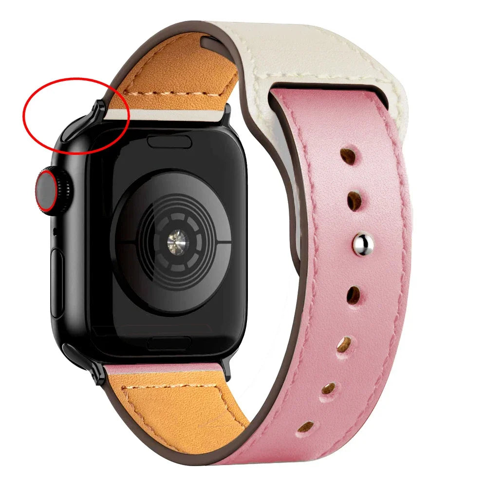Cinturino in pelle per Apple Watch, Ultra 3, 49mm, 46mm/42mm, 41mm/45mm, 44mm, 40mm, iWatch serie 11 10 9 8 7 4 5 6 se