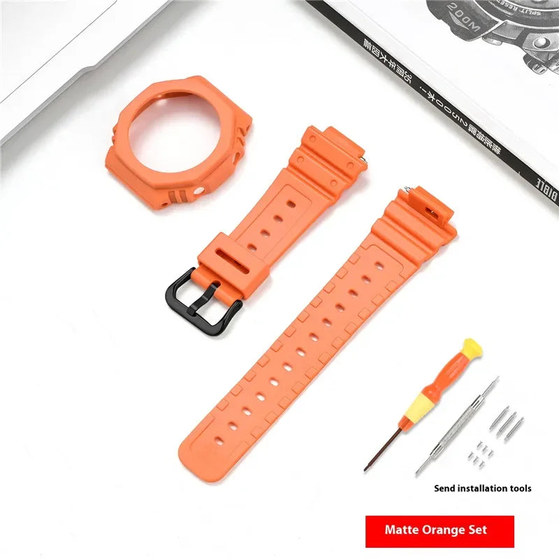 Bracelet de montre en résine pour Casio G-SHOCK GA-2100 GA-2110, Kit de modification de bracelet de montre en caoutchouc étanche pour hommes, avec outils