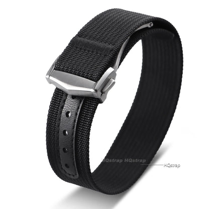 Bracelet en Nylon nervuré de 20mm pour Omega pour Swatch pour Moonswatch, boucle pliante en acier inoxydable, bracelet de montre de remplacement pour hommes et femmes