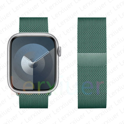 Milanese Loop for Apple Watch Band 46mm 44mm 45mm 40mm 42mm 41mm 38mm 49mm iWatch Bracelet Series 10 Ultra 2 9 8 SE 7 6 5 Bands