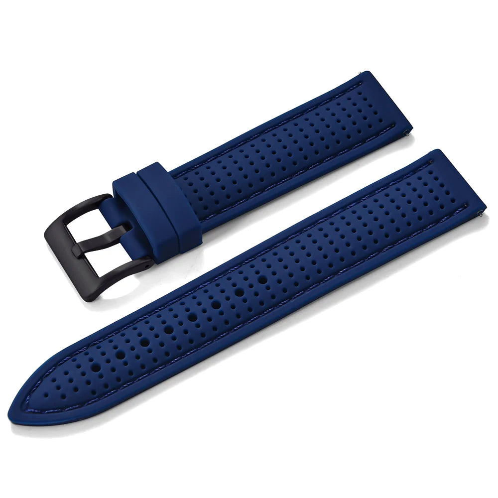 Bracelet de montre sport en silicone à dégagement rapide - Bracelet en caoutchouc souple respirant et imperméable, ajustement universel 18 mm 20 mm 22 mm pour hommes et femmes