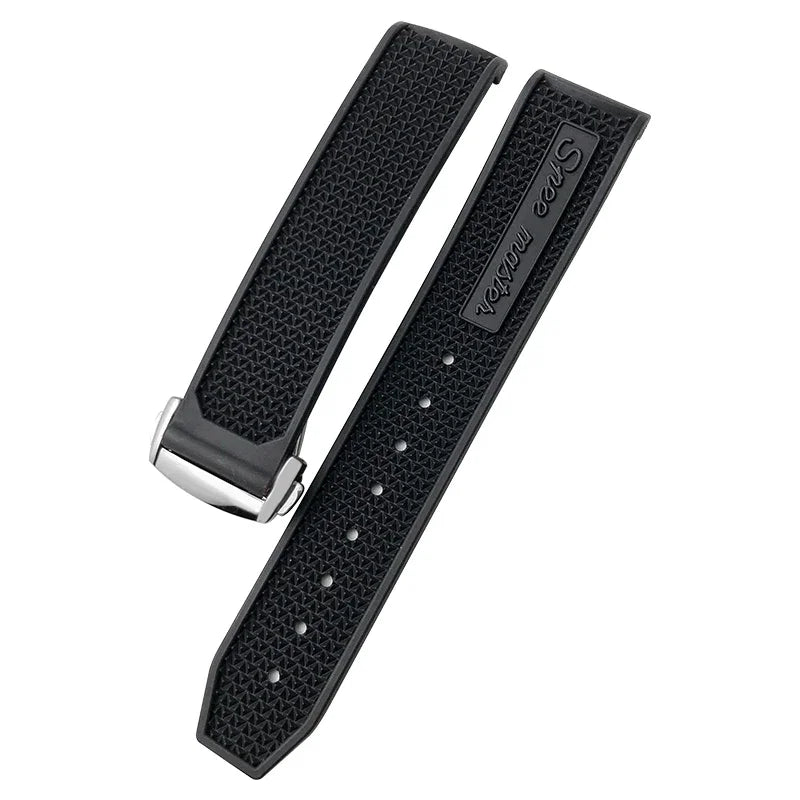 Bracelet de montre souple en caoutchouc et Silicone, 19mm 21mm 20mm, adapté à Omega Speedmaster 326, Seamaster 300, outils de Sport noirs