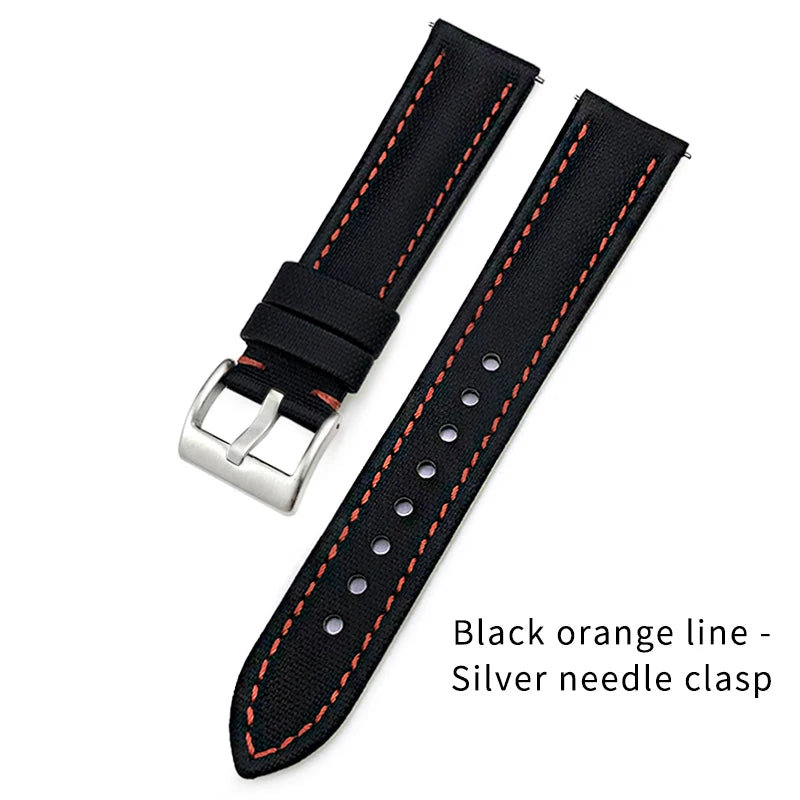 Bracelet de montre à dégagement rapide en nylon et cuir, 23mm, 24mm, 22mm, 21mm, 20mm, 19mm, 18mm, pour Blancpain Fifty Fathoms Tissot 1853