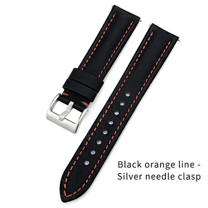 Bracelet de montre à dégagement rapide en nylon et cuir, 23mm, 24mm, 22mm, 21mm, 20mm, 19mm, 18mm, pour Blancpain Fifty Fathoms Tissot 1853