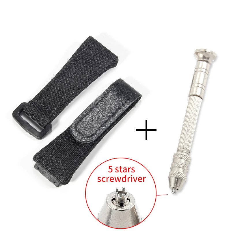 Pour Richard Mille toile de Nylon 25mm 4 étoiles tournevis Anti-allergie bracelets de montre RM50 53 série remplacer bracelet de montre pratique