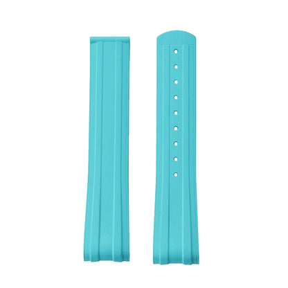 Cinturino in gomma FKM da 20 mm per Omega X Swatch Seamaster 300, estremità ricurve, fibbia deployante a farfalla per Omega MoonSwatch