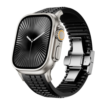 Bracelet de sport en Silicone pour Apple Watch Ultra 3/2, 49mm 46mm 45mm 44mm, Bracelet en métal de luxe pour iWatch série 11 10 9 8 7 Se
