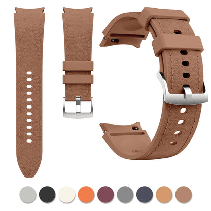 Genuine Leather Watch Strap for Samsung Galaxy Watch 7/FE/6/5/5pro/4 (40mm/44mm) Secure Buckle Classic Durable