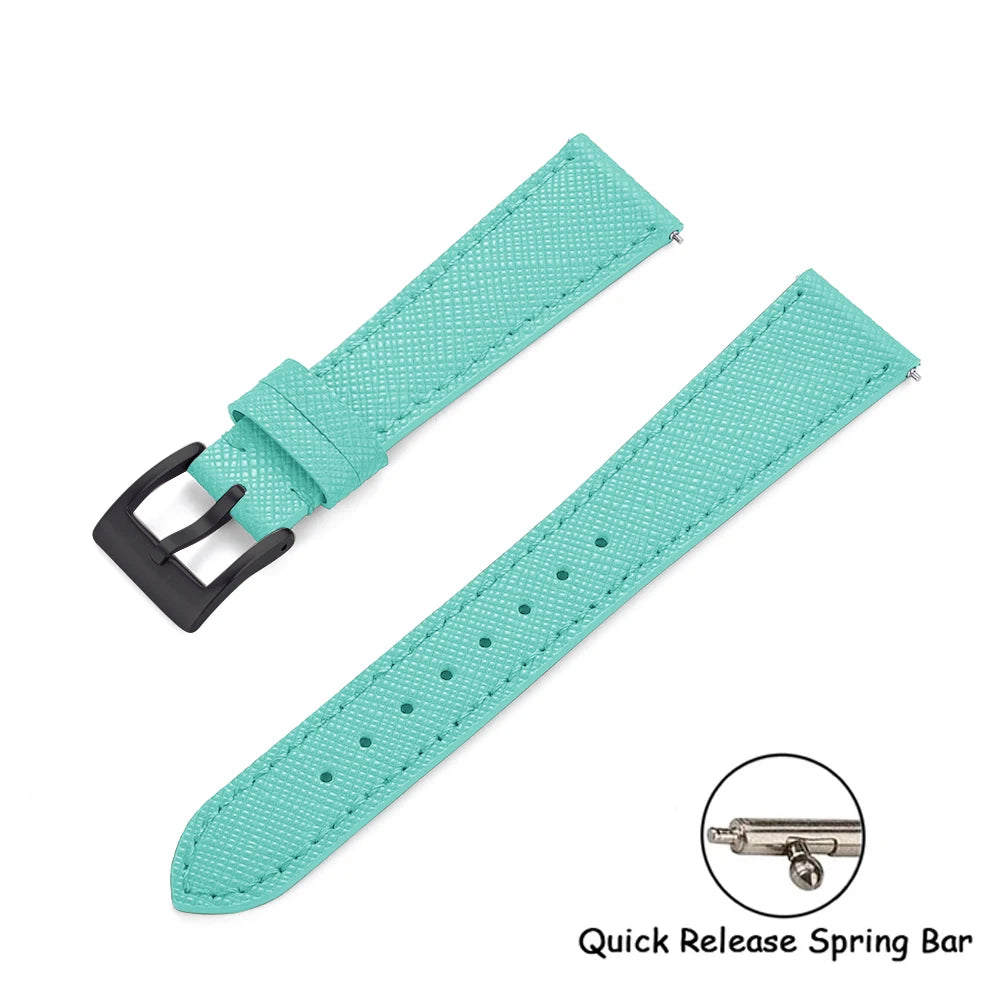 Cinturini per orologi in pelle di vitello di qualità cinturini per orologi in pelle Saffiano 18/19/20/21/22/23/24mm cinturini accessori per orologi