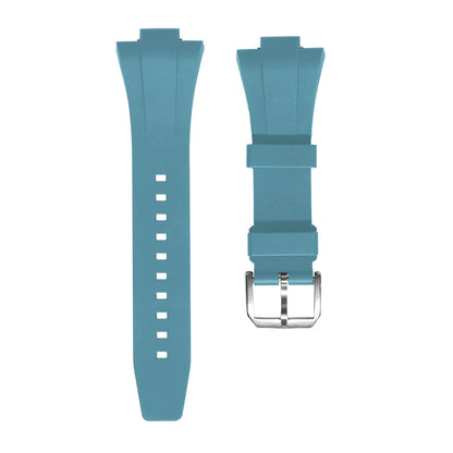 Ajustement parfait pour le bracelet en caoutchouc Tissot PRX 40 FKM avec fermoir à ardillon argenté - 12 mm pour les bracelets de montre Powermatic 80 (unisexe)