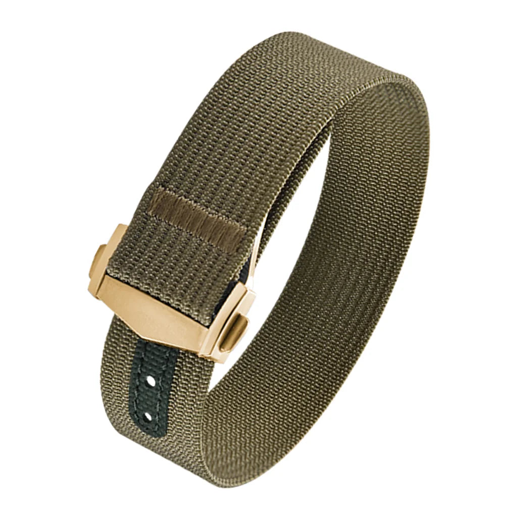 Canvas and Nylon Watch Strap, 18-20-22mm, for Omega X Swatch MoonSwatch for Seiko Men Women Sport, Waterproof, Folding Buckle