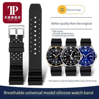 Seiko Rubber Watch Strap, 20mm, 22mm, Silicone, for Casio MDV-106 107 Dive SLA019J1, 2784