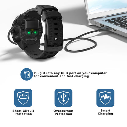 Chargeur USB pour Suunto 9/Spartan Sport/EON Core/D5, câble de chargement pour Suunto Spartan Sport Wrist HR Baro/Spartan Ultra