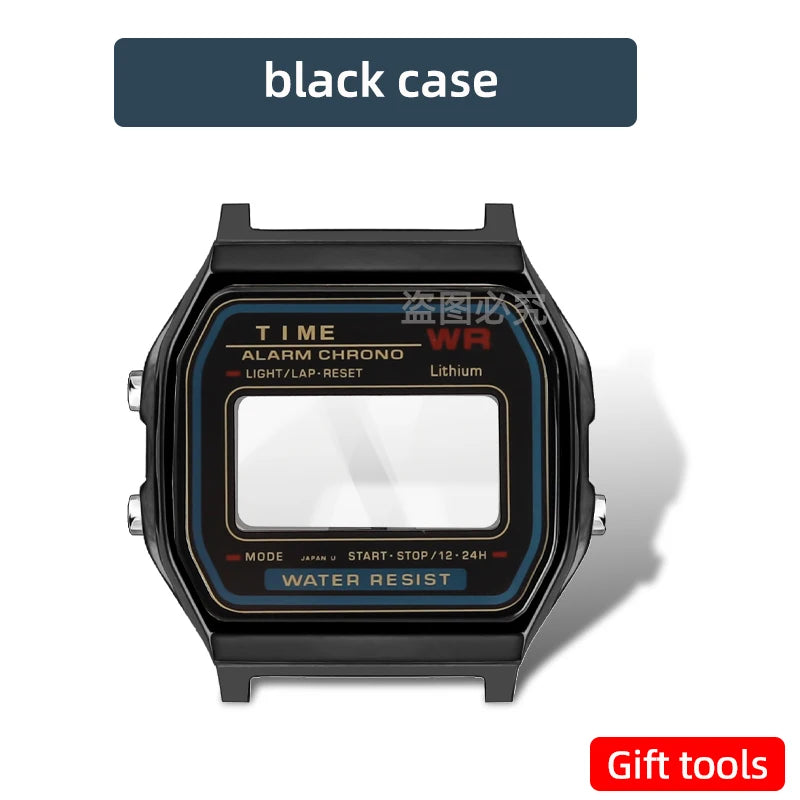 A158 169 Cassa in metallo Bracciale in acciaio inossidabile da 18mm per Caiso a159 a158 argento/nero/oro Cornice in vetro Uomo Donna Mod kit parte