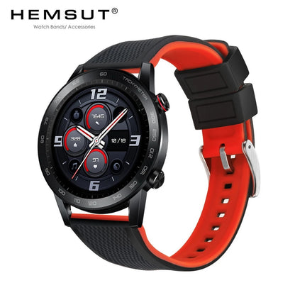 Hemsut Smartwatch Silicone Straps, 18mm, 20mm, 22mm, Quick Release Rubber Watch Band for Men and Women, Soft Replacement