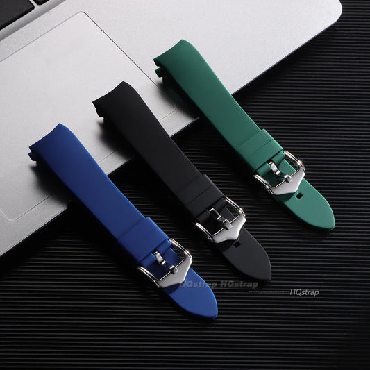 Bracelet en caoutchouc à extrémité incurvée, 20mm 22mm, en Silicone, pour Seiko, Bracelet de Sport étanche pour Rolex, haute qualité