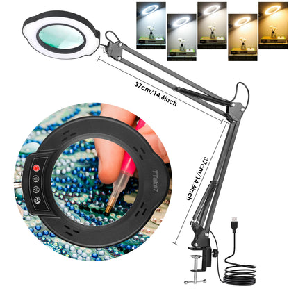 72 LED 8X/10X NEW Bright USB Magnifier 3 Colors LED Magnifier for Soldering Iron Repair/Table Lamp/Skincare Beauty