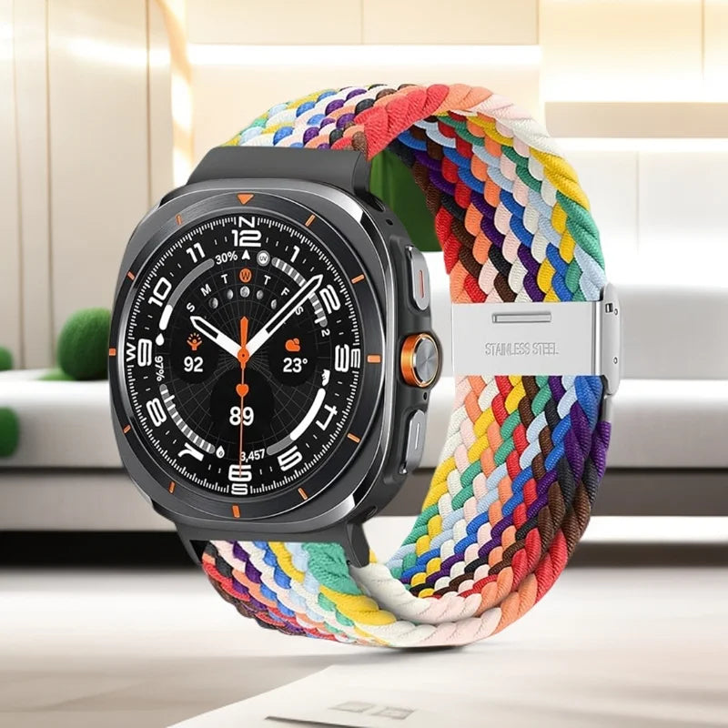 1 pezzo cinturino intrecciato elastico in Nylon per Samsung Galaxy Watch 8 Classic 46mm/Ultra 47MM fibbia in metallo per Samsung Galaxy Watch8