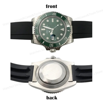 20mm Curved End Link for Rolex Watch Band Submariner Watch Strap Rubber Leather Strap Seamless Metal Connection 2PCS